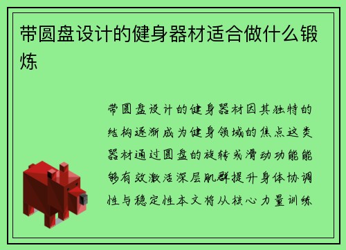 带圆盘设计的健身器材适合做什么锻炼